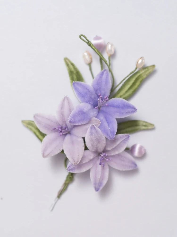Yuzhou Velvet Peony Exquisite Velvet Flower Hairpin Original Design Luxury Brand Pale Purple Lily Brooch Pin Made by Inheritor
Yuzhou Velvet Peony Exquisite Velvet Flower Hairpin Original Design Luxury Brand Pale Purple Lily Brooch Pin Made by Inheritor
