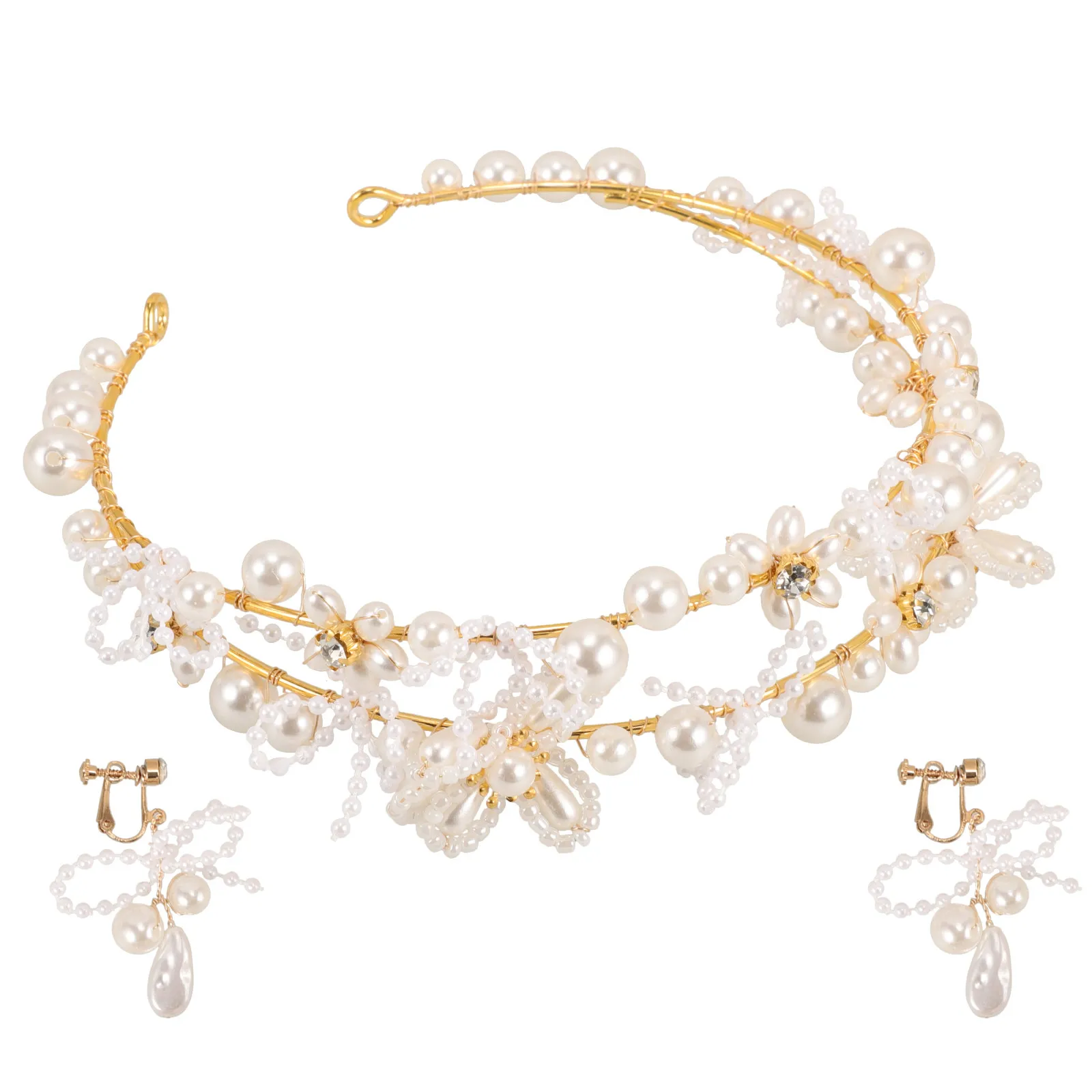 1Set Bride Headpiece Crown Imitation Pearl Earrings Set Wedding Jewelry Bridal Accessories Elegant Romantic Look
1Set Bride Headpiece Crown Imitation Pearl Earrings Set Wedding Jewelry Bridal Accessories Elegant Romantic Look