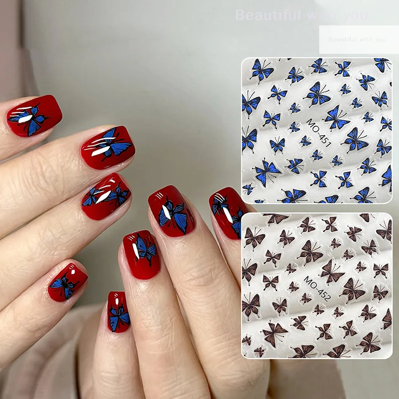 Dark Blue Hand Drawn Butterfly Nail Stickers Nail Art Decoration Decals Transfer Self Adhesive Retro Black And White Slider
Dark Blue Hand Drawn Butterfly Nail Stickers Nail Art Decoration Decals Transfer Self Adhesive Retro Black And White Slider