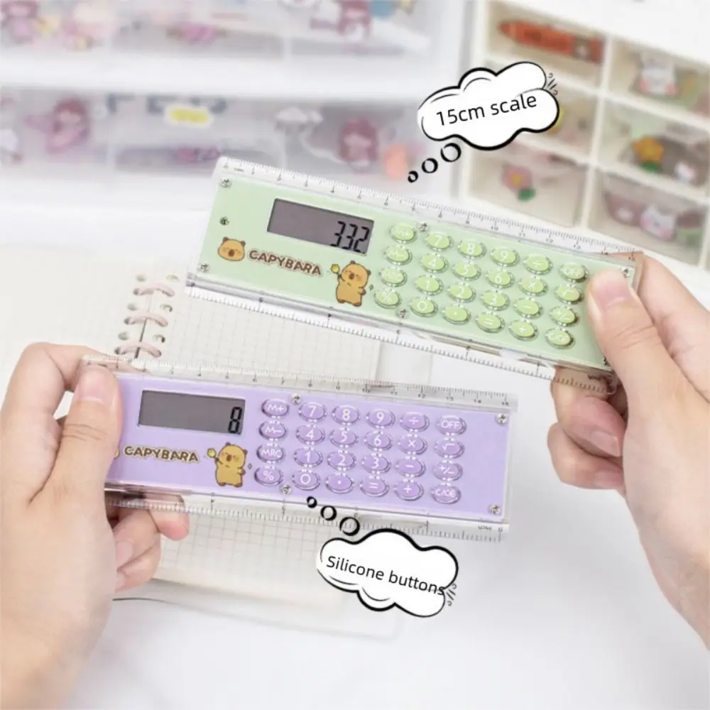 Creative Capybara Ruler Calculator 8-digit Mini Straight Ruler with Silicone Button Silent Type Straightedge School
Creative Capybara Ruler Calculator 8-digit Mini Straight Ruler with Silicone Button Silent Type Straightedge School