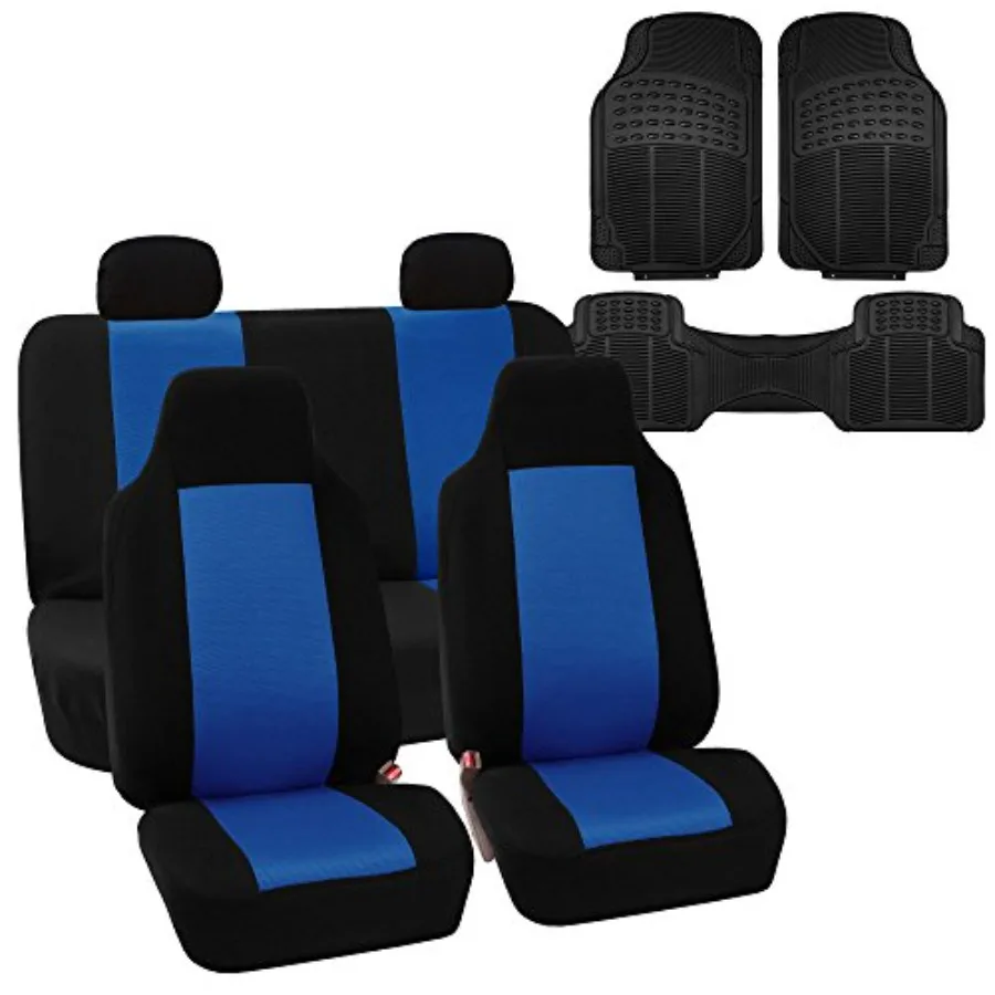 Car seat covers full set classic cloth blue/black with vinyl floor mats F11306 for most cars trucks SUVs vans
Car seat covers full set classic cloth blue/black with vinyl floor mats F11306 for most cars trucks SUVs vans