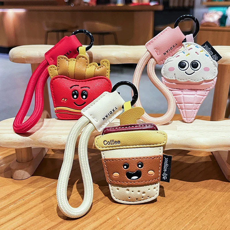Unisex Bag Pendants New Creative Cartoon Snack Design Leather Fashionable Cute Kawaii Bag Accessories Multifunctional Keychains
Unisex Bag Pendants New Creative Cartoon Snack Design Leather Fashionable Cute Kawaii Bag Accessories Multifunctional Keychains