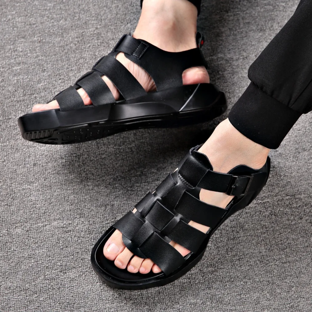 Летние пляжные износостойкие модные классические кожаные сандалии, удобные дышащие сандалии, домашняя уличная обувь с легкой подошвой
Летние пляжные износостойкие модные классические кожаные сандалии, удобные дышащие сандалии, домашняя уличная обувь с легкой подошвой