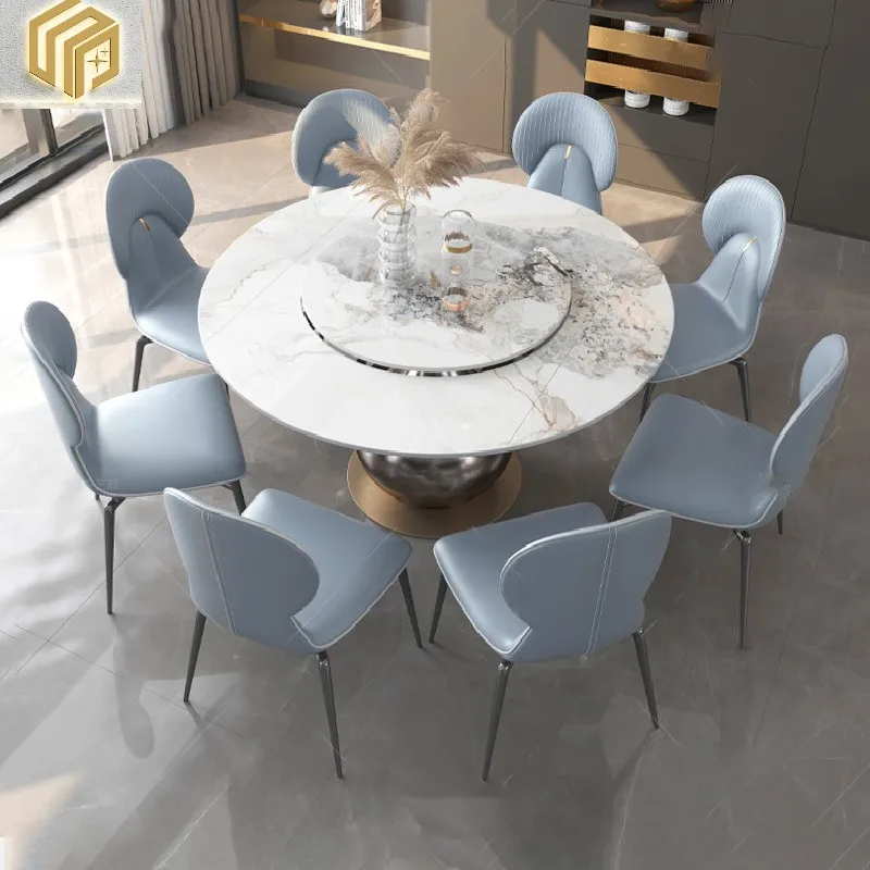 Luxury rock plate telescopic table chair combination modern simple 8 people 10 people multi-function rotary table
Luxury rock plate telescopic table chair combination modern simple 8 people 10 people multi-function rotary table