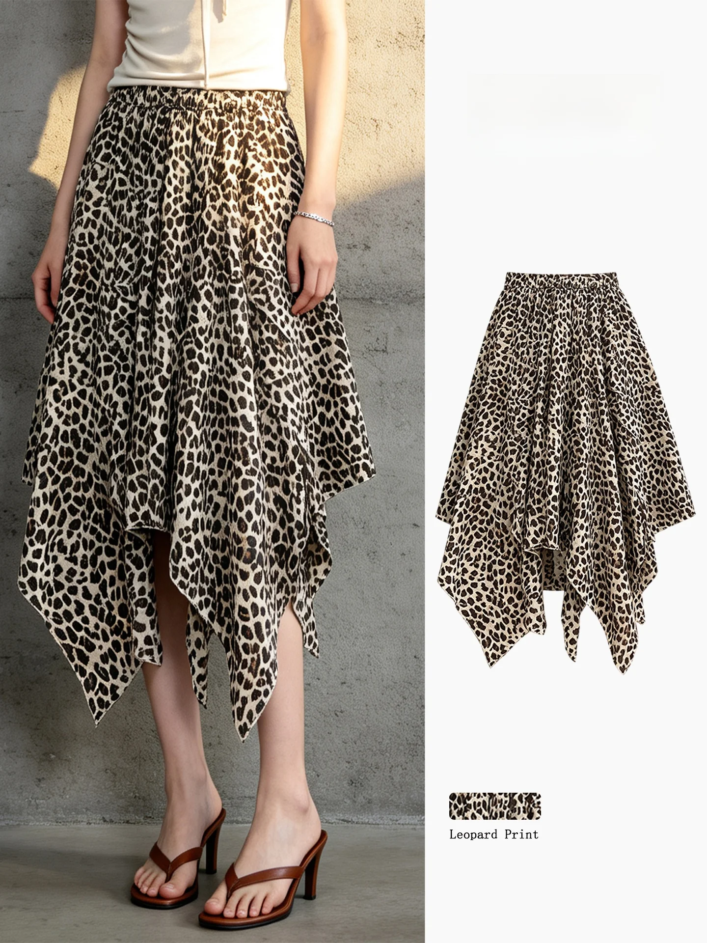 High Waist A-Line Midi Skirt Women's Summer Slim Fit Leopard Print Asymmetrical Hemline Design Unique Bell Sleeve Umbrella Skirt
High Waist A-Line Midi Skirt Women's Summer Slim Fit Leopard Print Asymmetrical Hemline Design Unique Bell Sleeve Umbrella Skirt
