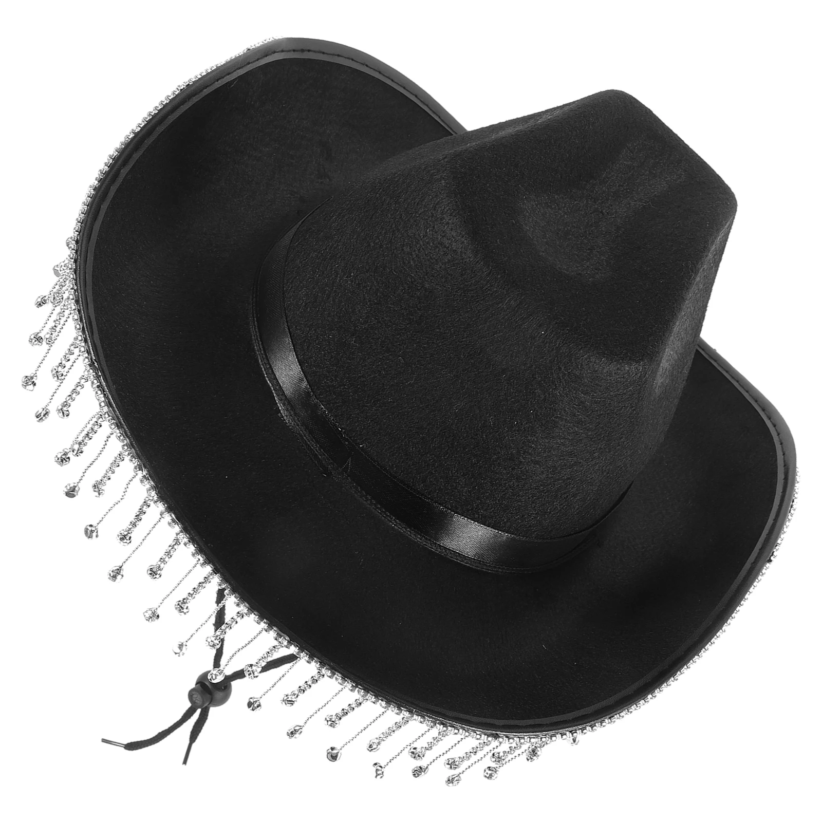 Cowboy Hat Women Black Bridal Party Cowgirl Hats Fabric Sparkle Rhinestone Tassel Sunshade Western Hat Costume
Cowboy Hat Women Black Bridal Party Cowgirl Hats Fabric Sparkle Rhinestone Tassel Sunshade Western Hat Costume