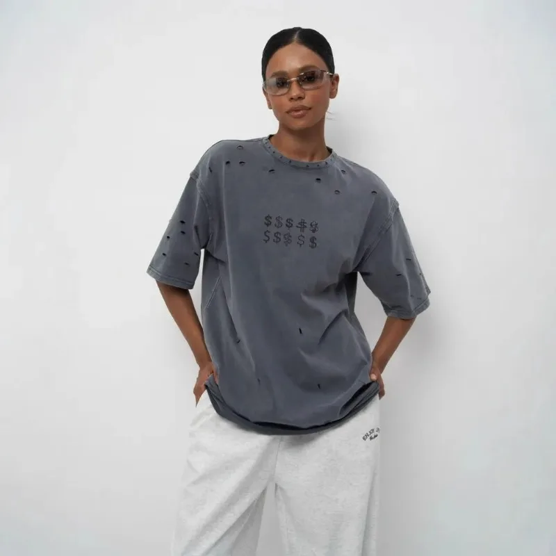 American Retro Old Loose Round Neck Short Sleeve Summer New Personalized Fashion Cut Wash Print Tide T-shirt Women's Clothing
American Retro Old Loose Round Neck Short Sleeve Summer New Personalized Fashion Cut Wash Print Tide T-shirt Women's Clothing