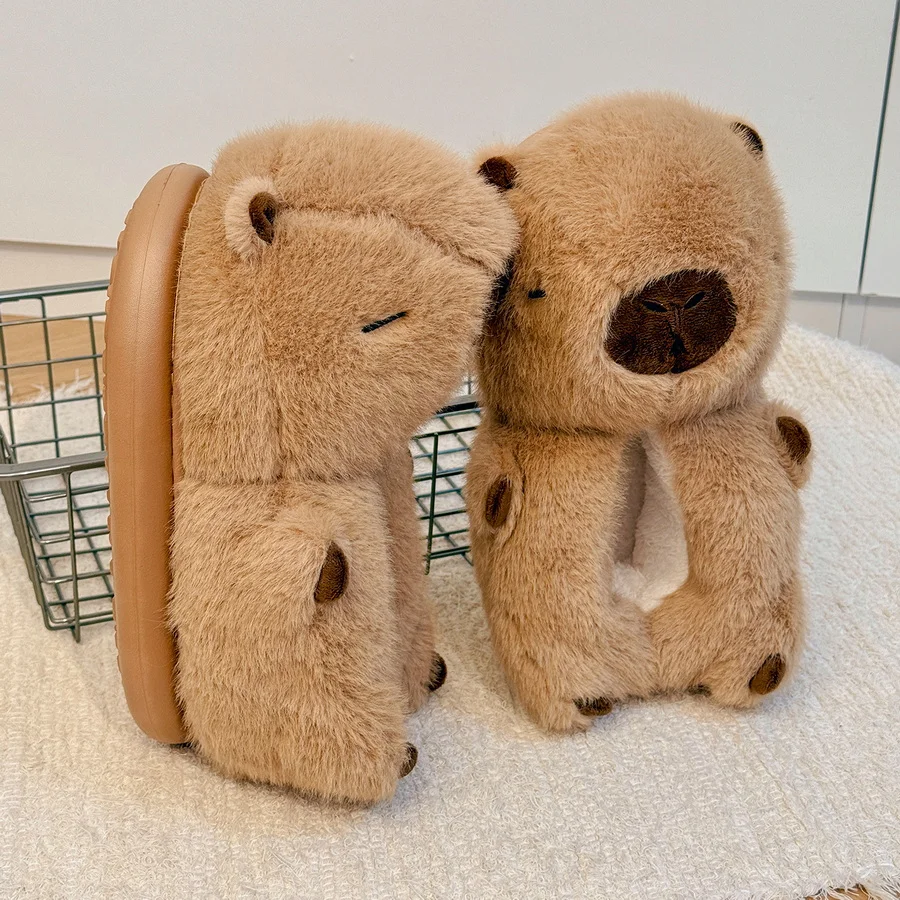 New Plush Capybara Slippers Women‘s Fluffy Anti-Slip Floor Shoes Cute Cartoon Animal Winter Warm Home Indoor Closed Back Sliper
New Plush Capybara Slippers Women‘s Fluffy Anti-Slip Floor Shoes Cute Cartoon Animal Winter Warm Home Indoor Closed Back Sliper