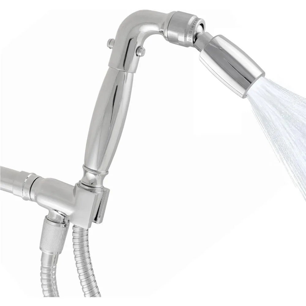 Sierra's Solid Metal Handheld Shower Head Kit. Includes Handheld Shower Head, Trickle Valve, 72-Inch Hose with Silicone Inner
Sierra's Solid Metal Handheld Shower Head Kit. Includes Handheld Shower Head, Trickle Valve, 72-Inch Hose with Silicone Inner