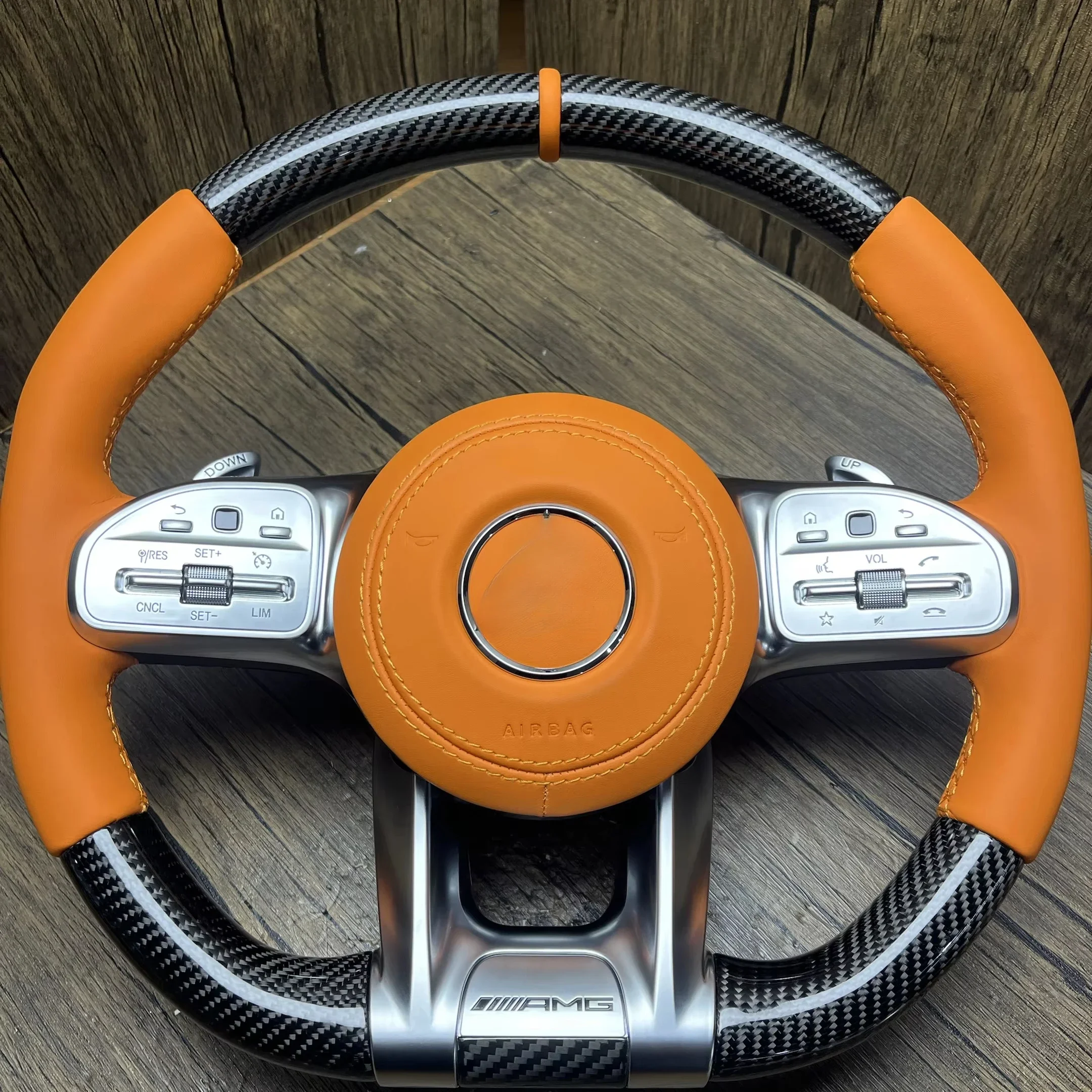 Luxury Steering Wheel car steering for Mercedes Benz GLC class AMG model steering Custom color, logo, stitching
Luxury Steering Wheel car steering for Mercedes Benz GLC class AMG model steering Custom color, logo, stitching