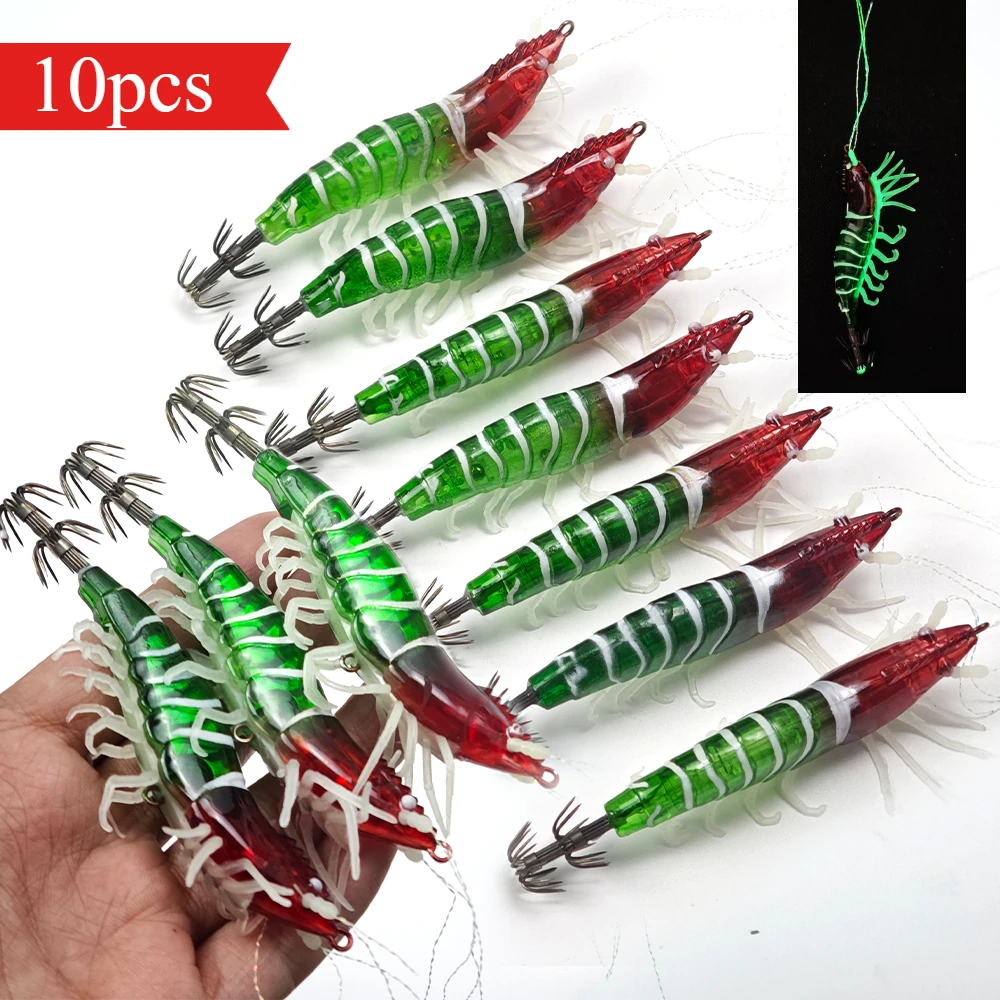 10pcs Luminous Squid Jig Lure Soft Leg Egi Set 10cm Real Shrimp Bait for Octopus Cuttlefish Saltwater Tackle Fishing Wood Shrimp
10pcs Luminous Squid Jig Lure Soft Leg Egi Set 10cm Real Shrimp Bait for Octopus Cuttlefish Saltwater Tackle Fishing Wood Shrimp