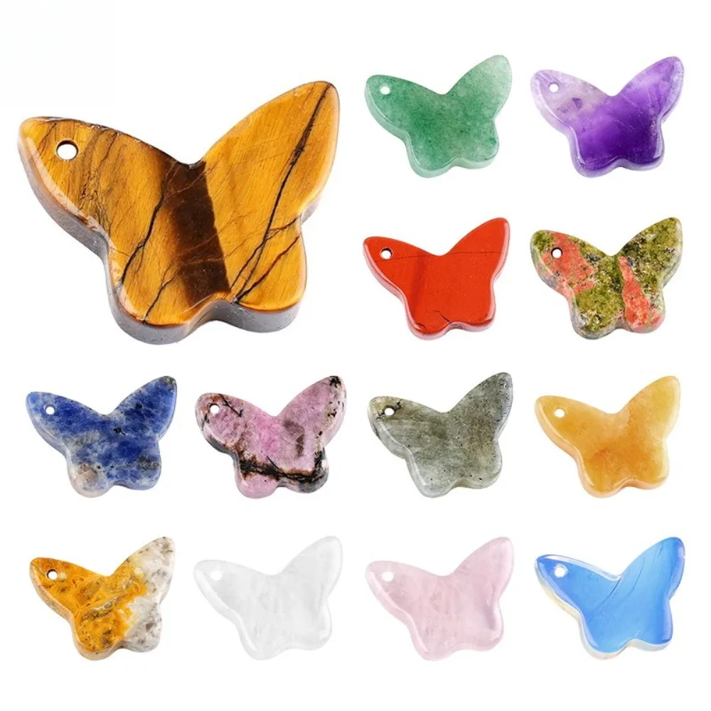 Natural Crystal Butterfly Pendant, Carved Gemstone Butterfly Charm Beads for Jewelry Making
Natural Crystal Butterfly Pendant, Carved Gemstone Butterfly Charm Beads for Jewelry Making