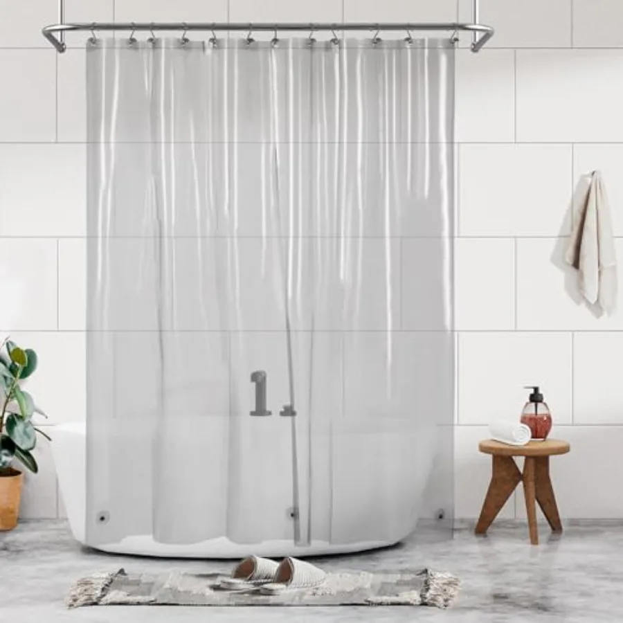 Shower Curtain Liner - Clear Black Premium PEVA Shower Liner with 3 Magnets and Metal Grommets, Waterproof Lightweight Standard
Shower Curtain Liner - Clear Black Premium PEVA Shower Liner with 3 Magnets and Metal Grommets, Waterproof Lightweight Standard