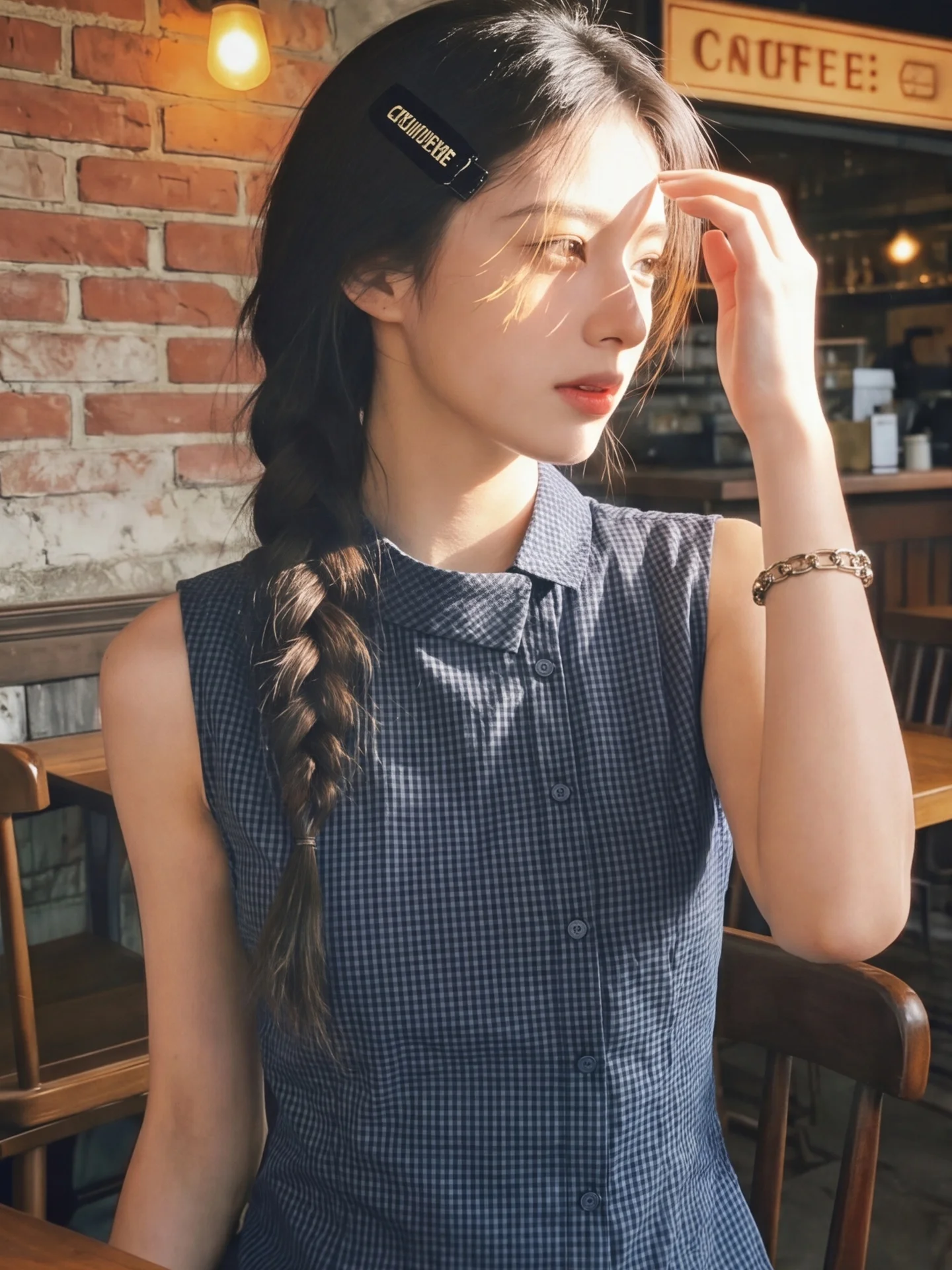 Slim Fit Summer Thin Cotton Linen Sleeveless Shirt Women's Fashion Design Collar Stand Contrast Color Plaid Button up Top
Slim Fit Summer Thin Cotton Linen Sleeveless Shirt Women's Fashion Design Collar Stand Contrast Color Plaid Button up Top