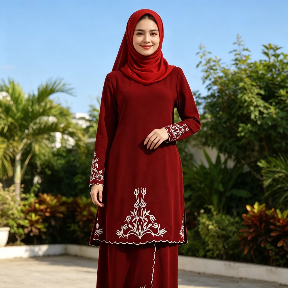 Eid Embroidery Abayas Muslim Women 2 Pieces Set Long Sleeve Tops Skirt Suits Turkey Ramadan Kaftan Dubai Islam Arab Dress Outfit
Eid Embroidery Abayas Muslim Women 2 Pieces Set Long Sleeve Tops Skirt Suits Turkey Ramadan Kaftan Dubai Islam Arab Dress Outfit