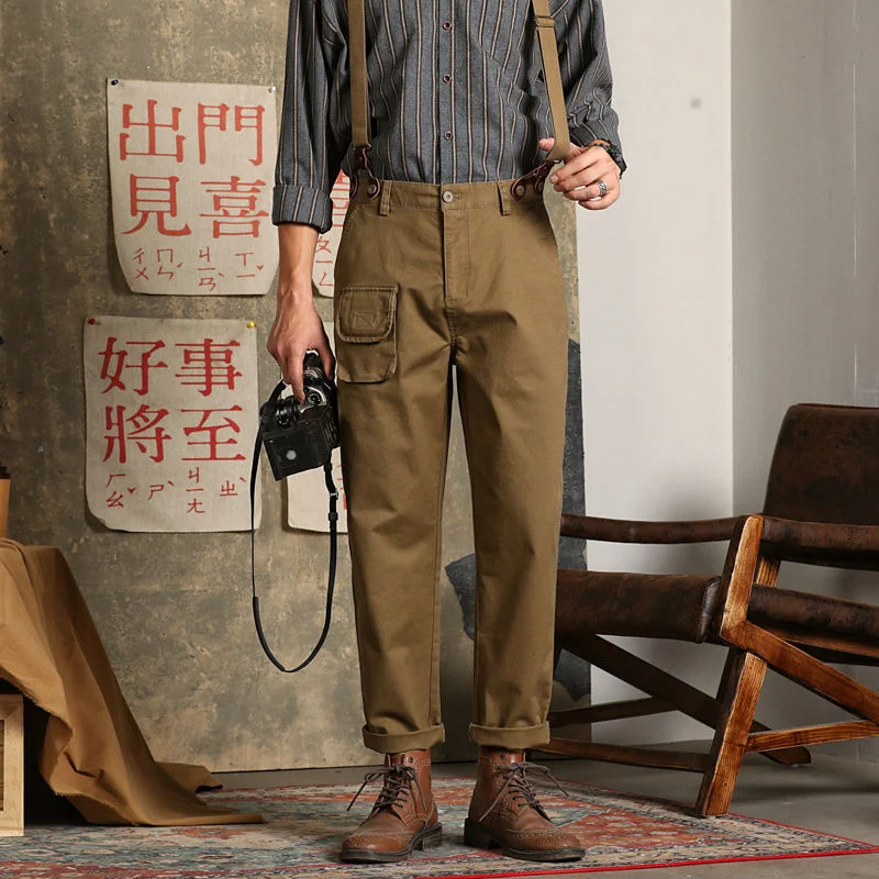 Fashion Japanese Casual Overalls Men's Youth Elastic Suspenders Jumpsuit Loose Straight Trousers Vintage Gentleman Leisure Pants
Fashion Japanese Casual Overalls Men's Youth Elastic Suspenders Jumpsuit Loose Straight Trousers Vintage Gentleman Leisure Pants