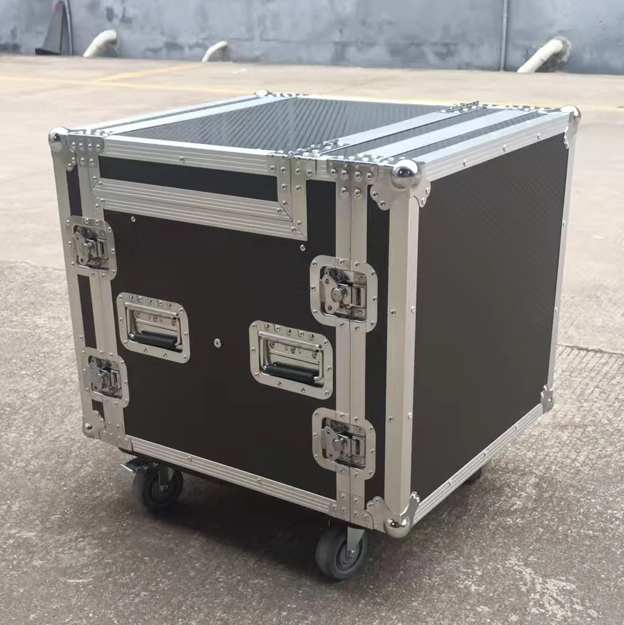 Custom Aluminum Flight Case 8+2U AMP Rack DJ Case Shockproof 2 Doors Tool Box with Drawer Table for Audio Equipment Stage Event
Custom Aluminum Flight Case 8+2U AMP Rack DJ Case Shockproof 2 Doors Tool Box with Drawer Table for Audio Equipment Stage Event