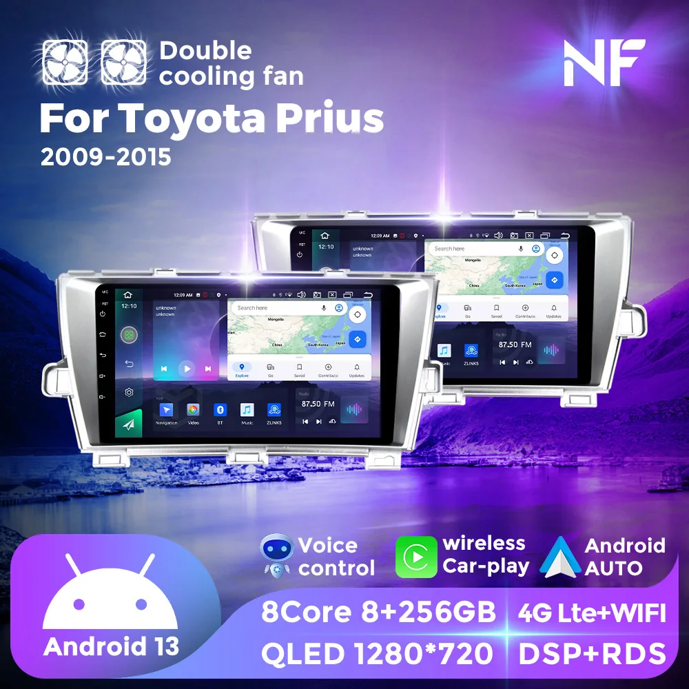 Car GPS multimedia radio Android 13 player DSP+RDS 8+256G Car-play Android AUTO suitable For Toyota Prius 2009-2015
Car GPS multimedia radio Android 13 player DSP+RDS 8+256G Car-play Android AUTO suitable For Toyota Prius 2009-2015