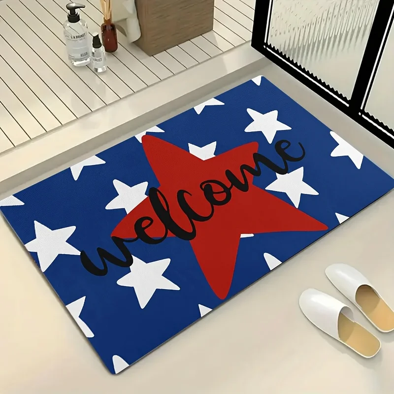 Patriotic Star 4th of July Door Mat Non-Slip Welcome Rug for Memorial Day Independence Day Decor Soft Bath Mat Kitchen Floor Rug
Patriotic Star 4th of July Door Mat Non-Slip Welcome Rug for Memorial Day Independence Day Decor Soft Bath Mat Kitchen Floor Rug