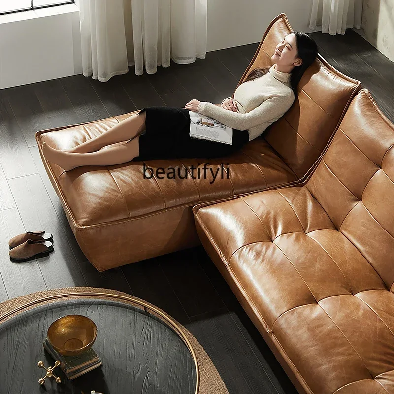 cqyNordic modern simple retro oil wax leather living room leather three-person corner sofa combination
cqyNordic modern simple retro oil wax leather living room leather three-person corner sofa combination