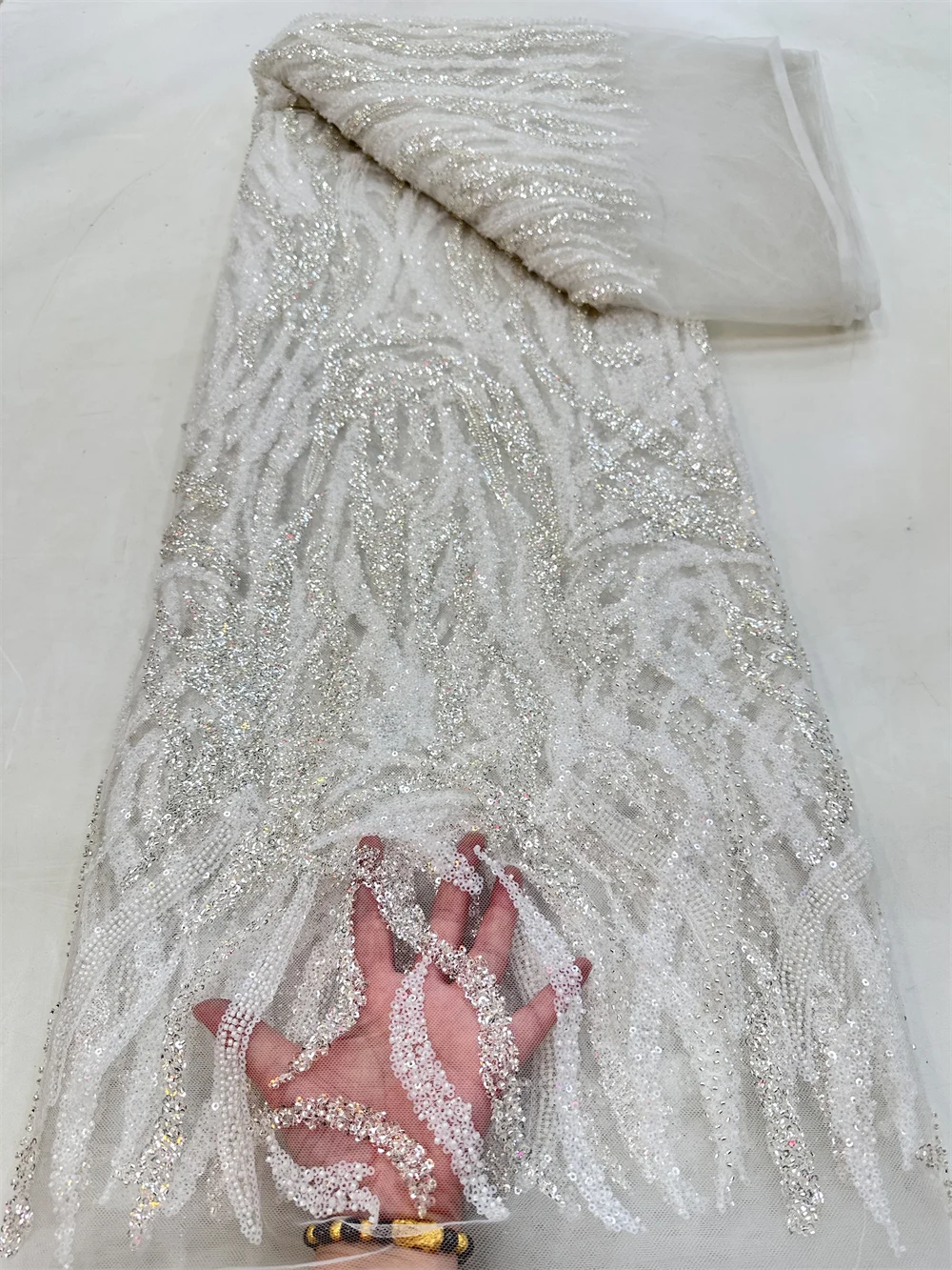 Nigerian French Lace Fabric For Wedding 2024 Luxury Groom Beaded Bridal Fabrics African Sequins Tulle Lace Fabric Dress QF0590
Nigerian French Lace Fabric For Wedding 2024 Luxury Groom Beaded Bridal Fabrics African Sequins Tulle Lace Fabric Dress QF0590