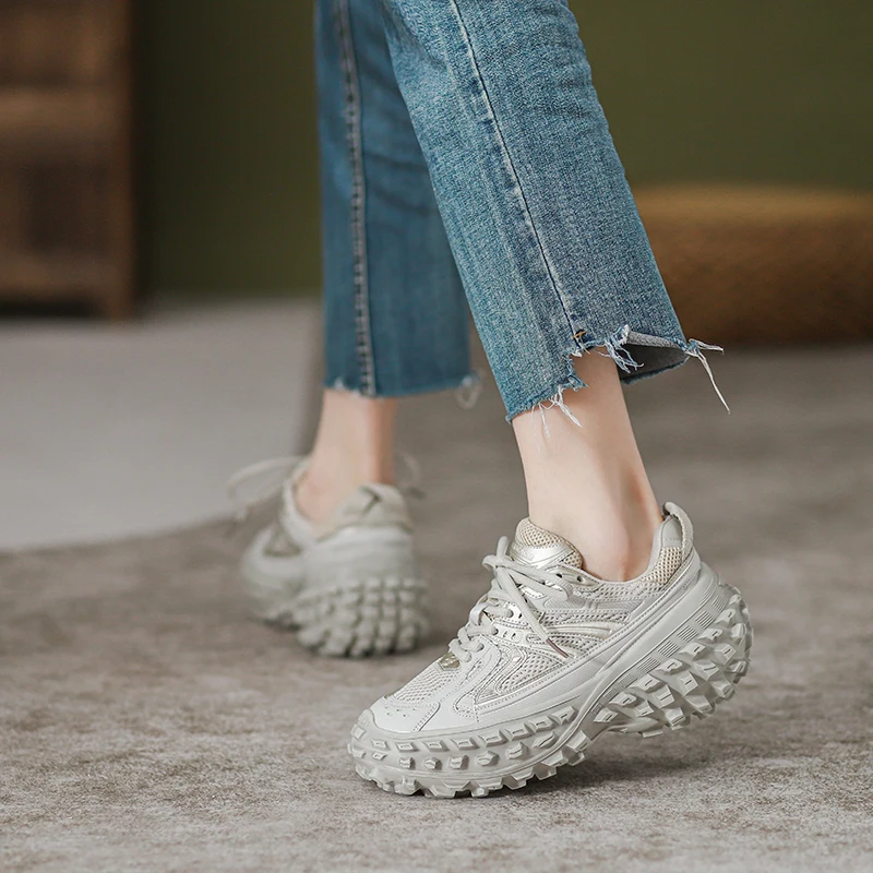 Women Chunky Sneakers Mesh Spring Autumn Thick Sole Vulcanized Shoes Ladies Casual Sports Tire Shoes Platform
Women Chunky Sneakers Mesh Spring Autumn Thick Sole Vulcanized Shoes Ladies Casual Sports Tire Shoes Platform