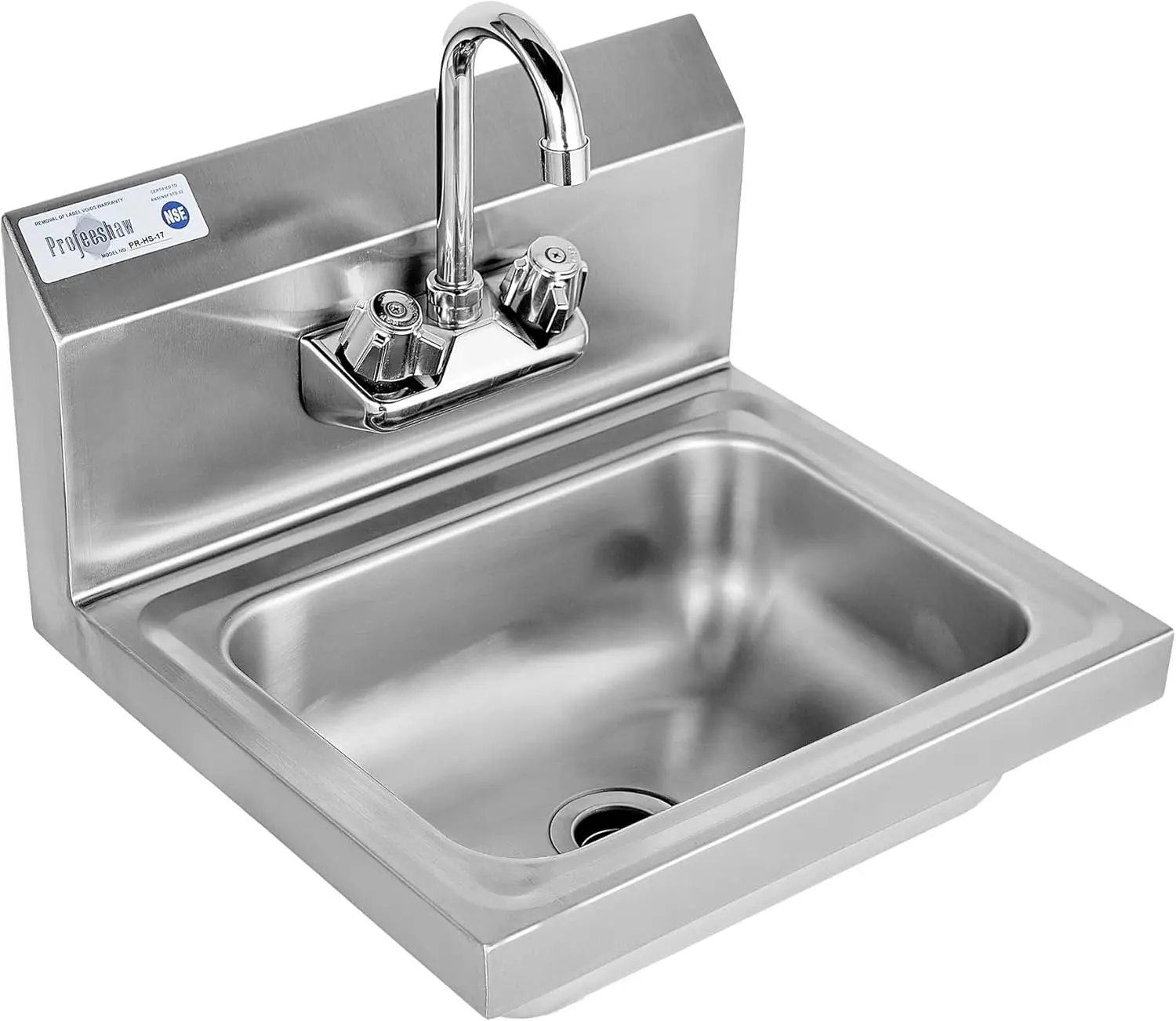 304 Stainless Steel Wall Mount Hand Sink with Gooseneck Faucet, 17x15 Inch Utility Basin for Kitchen, Bar, Restaurant
304 Stainless Steel Wall Mount Hand Sink with Gooseneck Faucet, 17x15 Inch Utility Basin for Kitchen, Bar, Restaurant