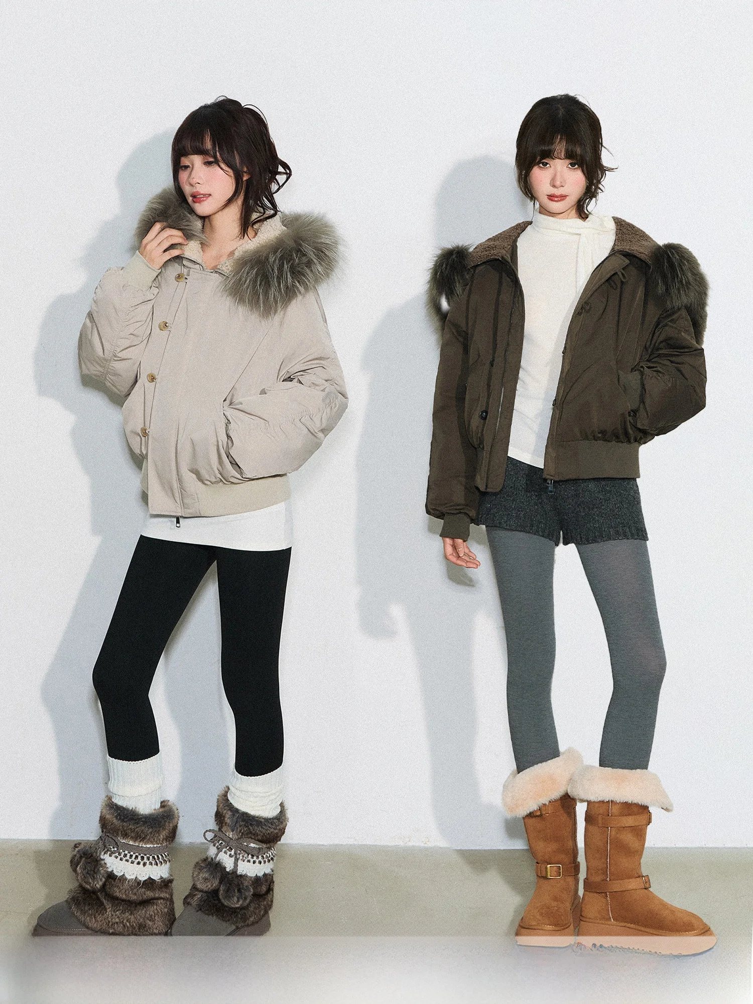 CyNi Moka Chestnut Retro Thiened Hooded down Jaet Women's Loose Fit ort Sle Du Feather Warm Coat with Large Fur Collar
CyNi Moka Chestnut Retro Thiened Hooded down Jaet Women's Loose Fit ort Sle Du Feather Warm Coat with Large Fur Collar