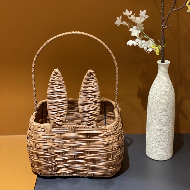 Handcrafted Wicker Storage Basket Picnic Blue Handheld Basket Creative Grass Weaving Desktop Mess Organizer Small Rabbit
Handcrafted Wicker Storage Basket Picnic Blue Handheld Basket Creative Grass Weaving Desktop Mess Organizer Small Rabbit