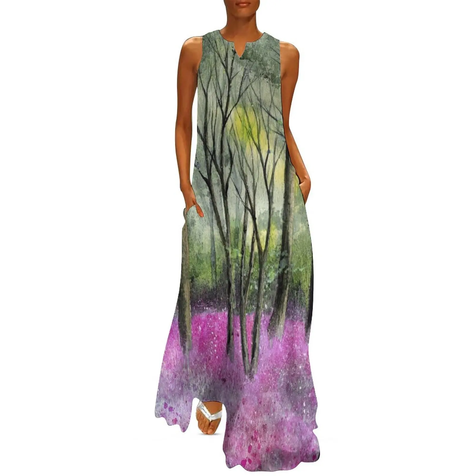 Spring forest with tall trees and a bluebell glade Long Dress women party dresses sexy dress woman dress
Spring forest with tall trees and a bluebell glade Long Dress women party dresses sexy dress woman dress