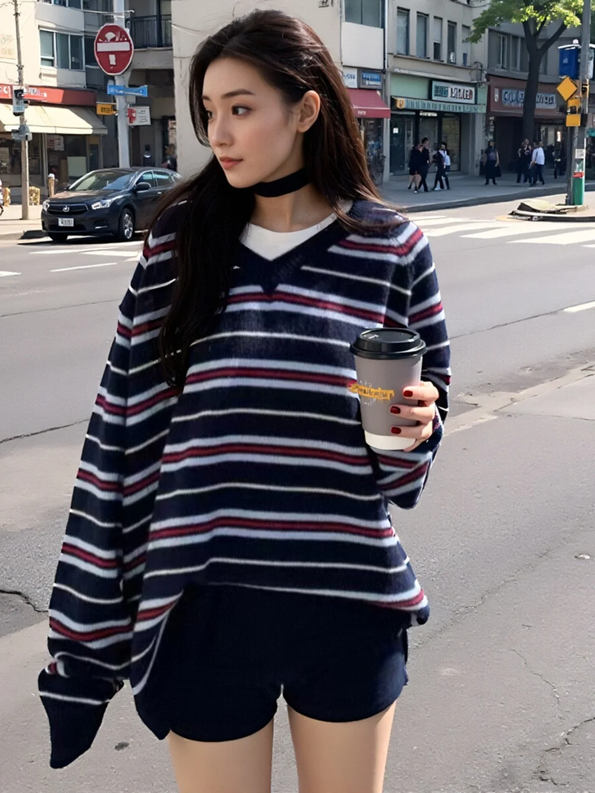 Retro Striped Knitwear Women's Design Lazy Sle V-ne Sweater Thi Long Sve Warmth Layered Top Polar Fce Blend
Retro Striped Knitwear Women's Design Lazy Sle V-ne Sweater Thi Long Sve Warmth Layered Top Polar Fce Blend