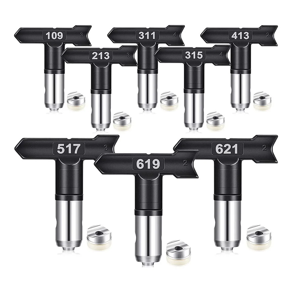 8 Pieces Paint Sprayer Tips Reversible Spray Tip Airless Spray Nozzles Tips Airless Sprayer For Homes Buildings Garden
8 Pieces Paint Sprayer Tips Reversible Spray Tip Airless Spray Nozzles Tips Airless Sprayer For Homes Buildings Garden