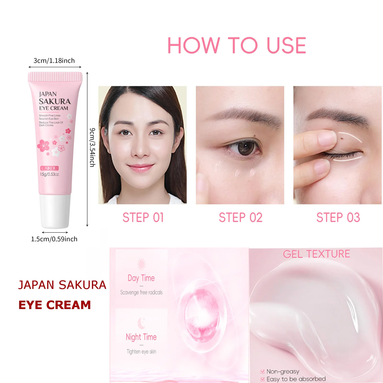 LAIKOU Sakura Eye Cream 10 шт. 15 г Питает кожу вокруг глаз Удаление темных кругов против отечности и мешков Увлажняющий крем для глаз Уход за глазами
LAIKOU Sakura Eye Cream 10 шт. 15 г Питает кожу вокруг глаз Удаление темных кругов против отечности и мешков Увлажняющий крем для глаз Уход за глазами