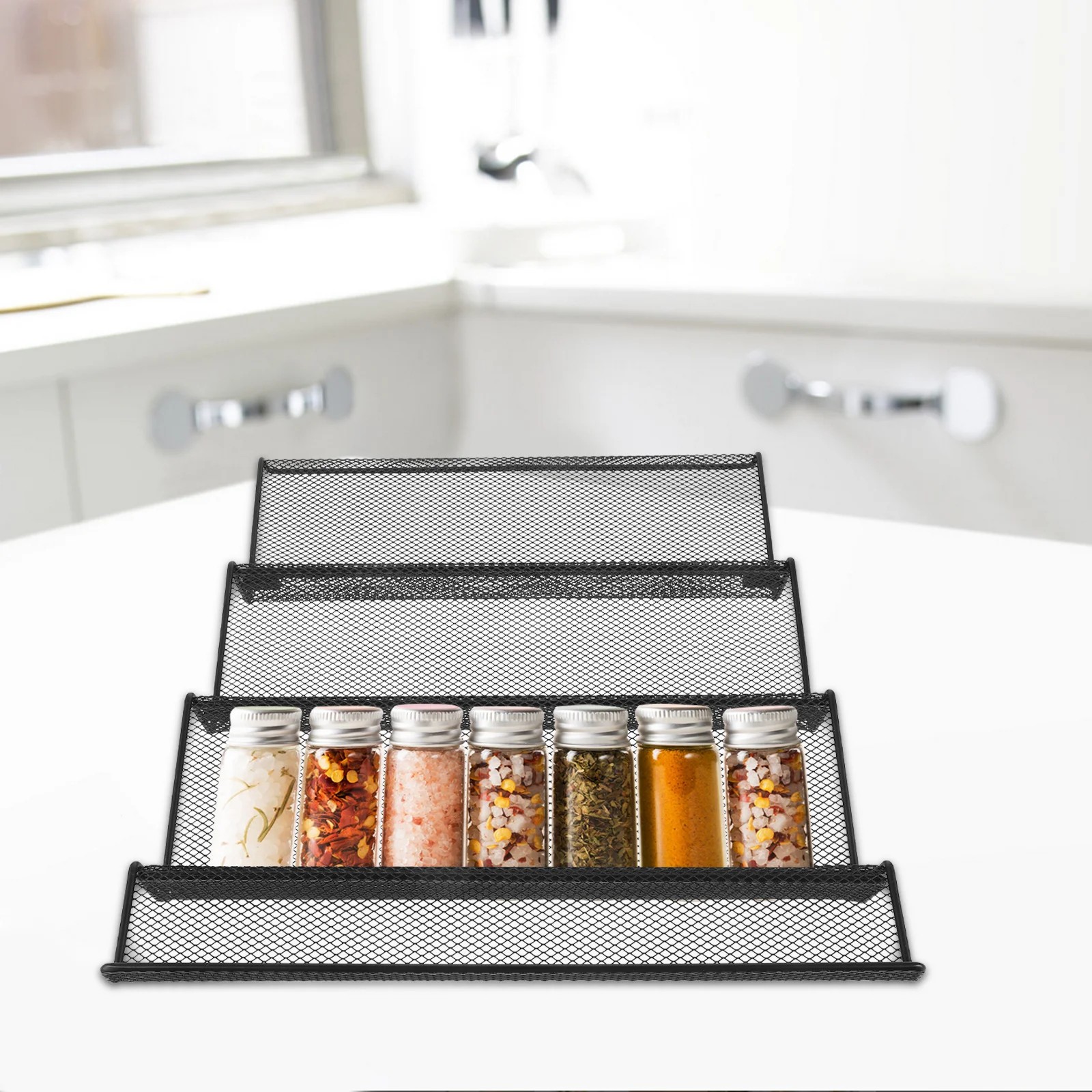 Spice Rack Drawer Organizer Insert Metal Storage Shelf for Spices Jars Seasonings Condiments Kitchen Cabinet Organizer Solution
Spice Rack Drawer Organizer Insert Metal Storage Shelf for Spices Jars Seasonings Condiments Kitchen Cabinet Organizer Solution