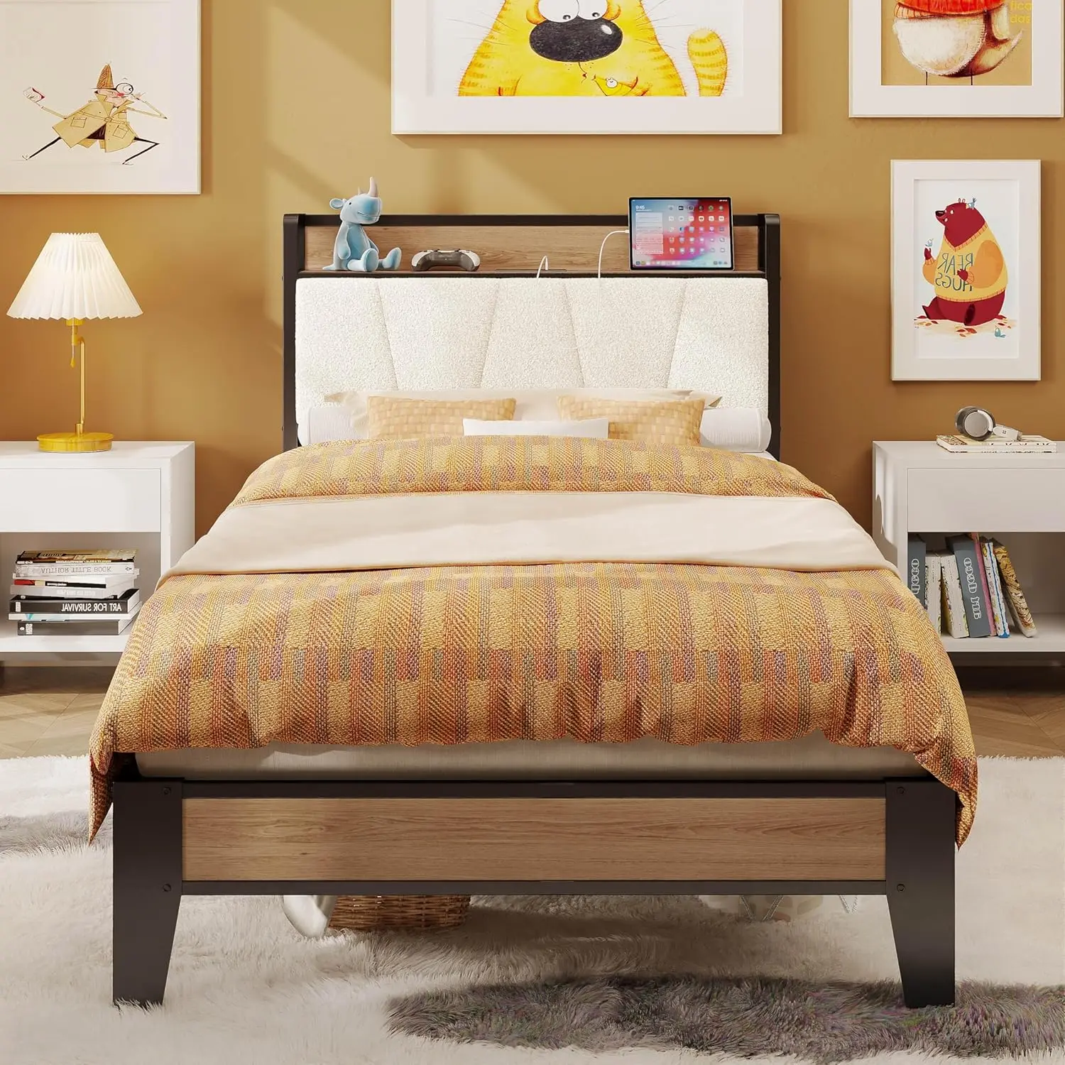 Twin XL Bed Frames, Storage Headboard with Charging Station, Solid and Stable, Noise Free, No Box Spring Needed,, Customized
Twin XL Bed Frames, Storage Headboard with Charging Station, Solid and Stable, Noise Free, No Box Spring Needed,, Customized