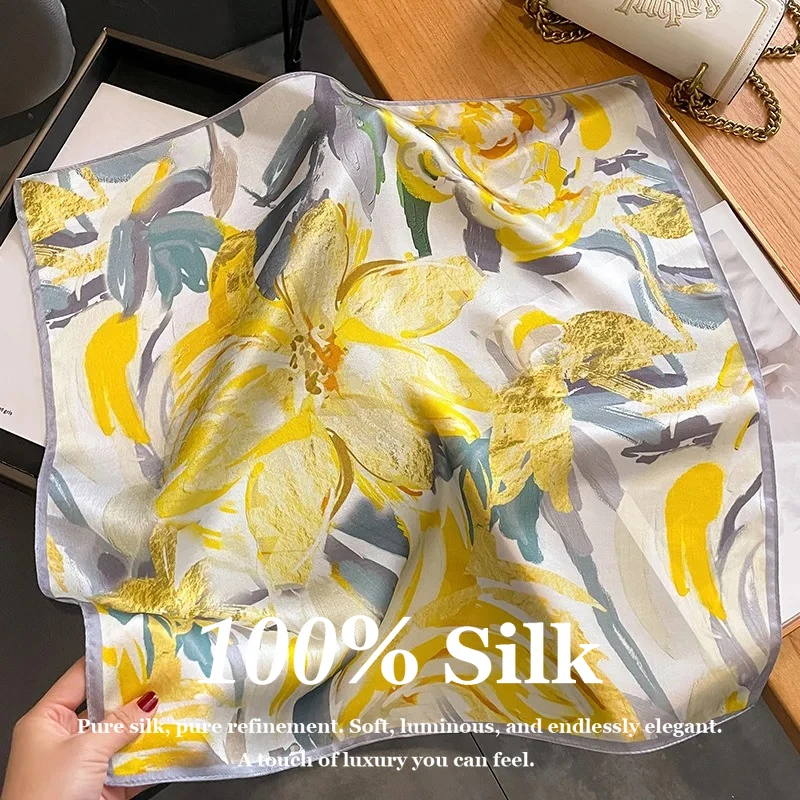 New 53cm Small Square Real Silk Scarf 100% Mulberry Silk Neck Scarf Hair Tie Bandana Bag Ribbon Foulard Women Hairband Poncho
New 53cm Small Square Real Silk Scarf 100% Mulberry Silk Neck Scarf Hair Tie Bandana Bag Ribbon Foulard Women Hairband Poncho
