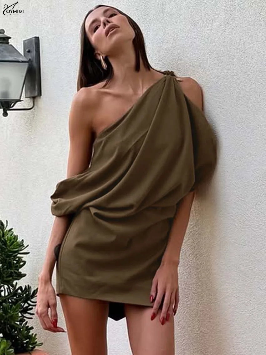 Oymimi Fashion Brown Skew Collar Dresses For Women Elegant One-Shoulder Solid Zipper Dresses Casual Straight Mini Dress Female
Oymimi Fashion Brown Skew Collar Dresses For Women Elegant One-Shoulder Solid Zipper Dresses Casual Straight Mini Dress Female