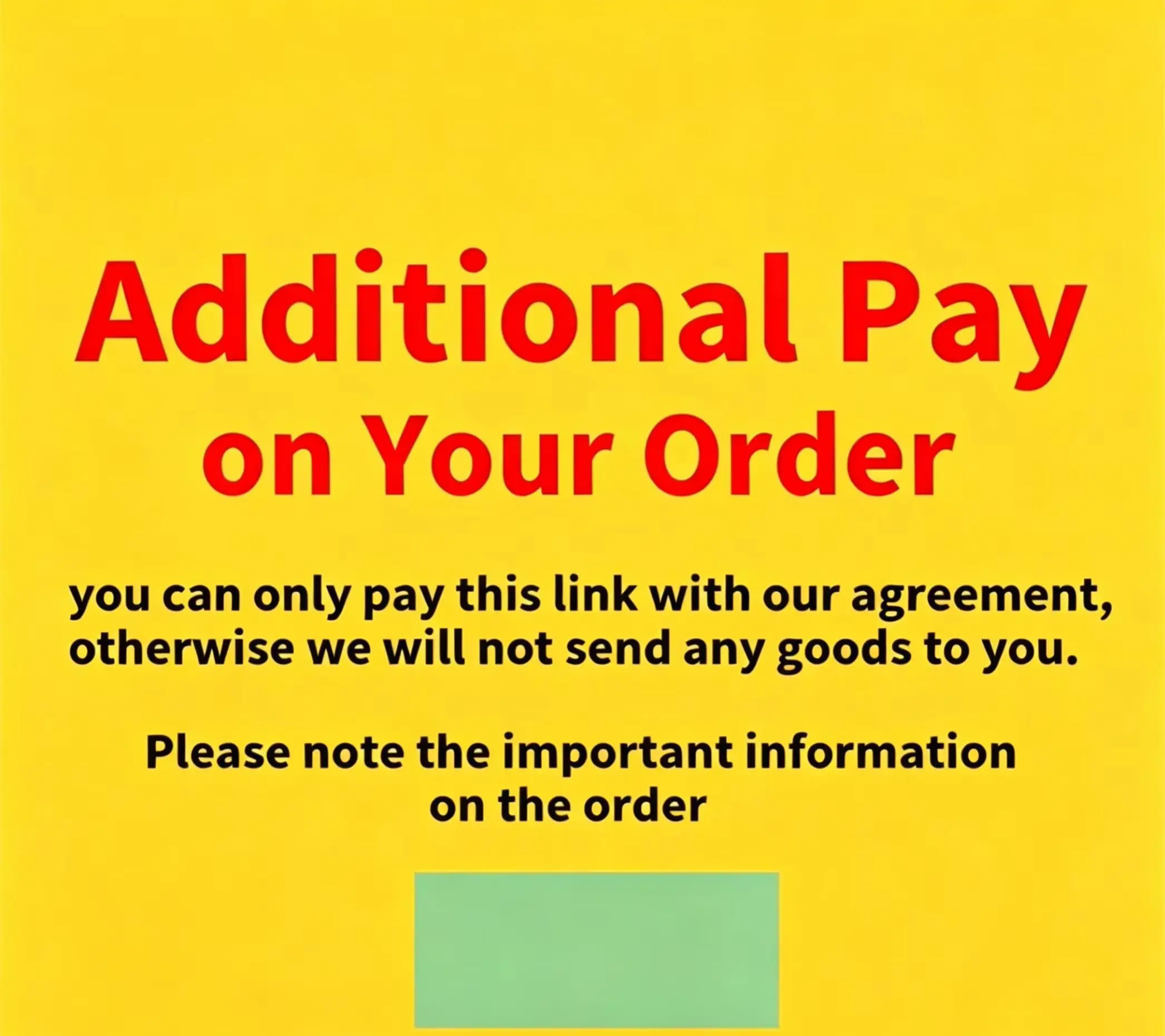 You can only pay this link with our agreement 1 Additional Pay on Your Order !
You can only pay this link with our agreement 1 Additional Pay on Your Order !