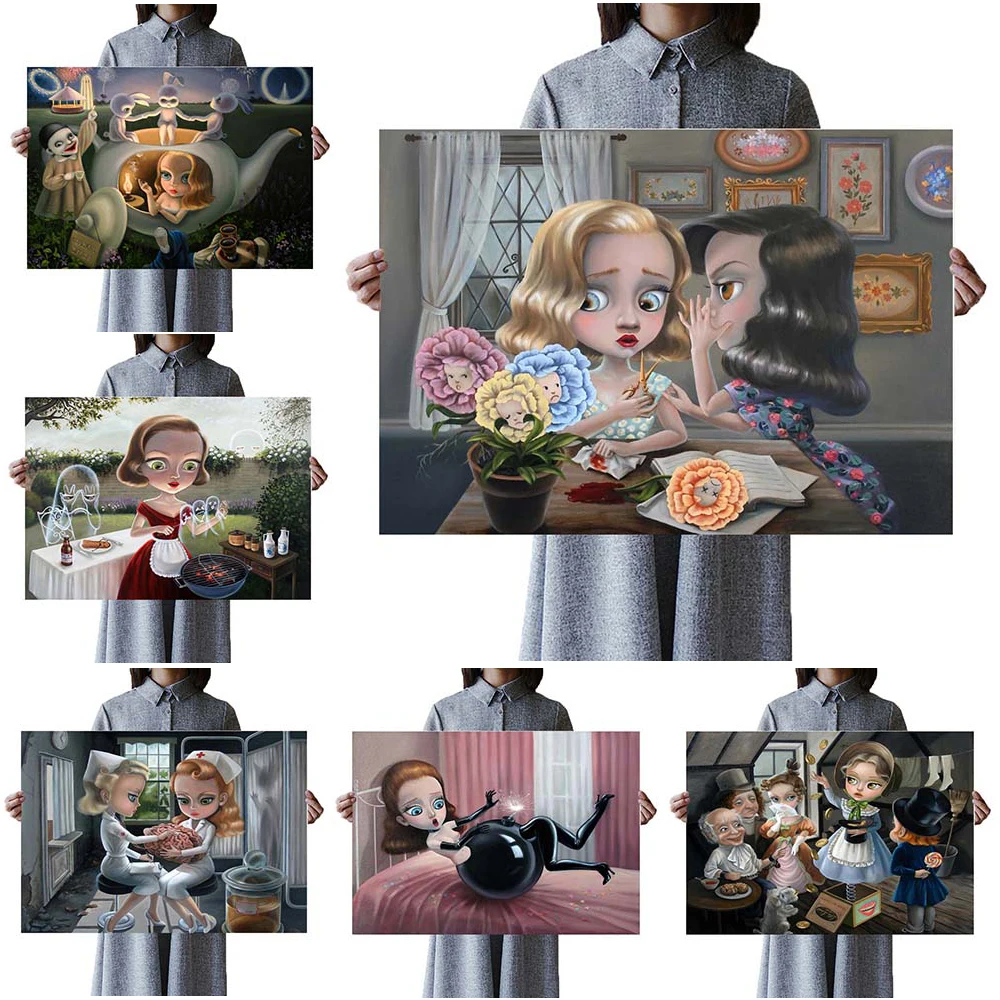 Cartoon Doll Girl Dark Humor Funny Play House Wall Pictures For Living Room Nordic Poster Wall Art Canvas Painting Unframed
Cartoon Doll Girl Dark Humor Funny Play House Wall Pictures For Living Room Nordic Poster Wall Art Canvas Painting Unframed