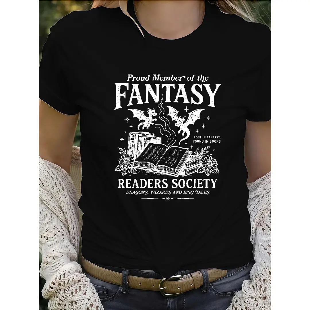 Unisex Fantasy Readers Society T-shirt Men Women Book Lover Slogan Tee Dragon Wizard Graphic Top
Unisex Fantasy Readers Society T-shirt Men Women Book Lover Slogan Tee Dragon Wizard Graphic Top