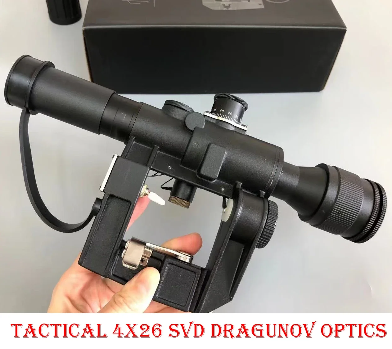 Тактический прицел 4x26 SVD Dragunov с красной подсветкой, прицел для винтовки AK, прицел для охоты на открытом воздухе с резиновой крышкой для объектива
Тактический прицел 4x26 SVD Dragunov с красной подсветкой, прицел для винтовки AK, прицел для охоты на открытом воздухе с резиновой крышкой для объектива