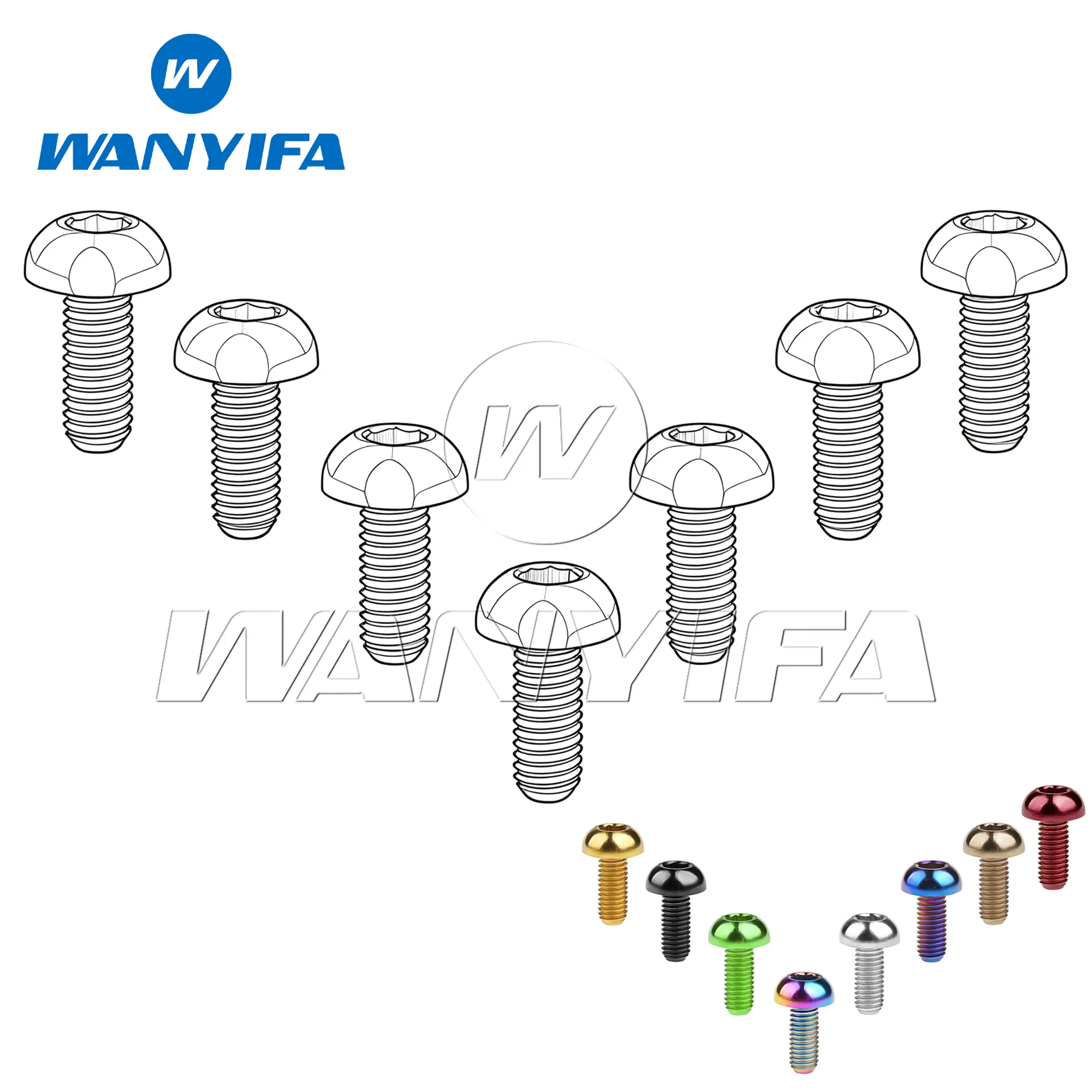 Wanyifa Titanium Alloy Bolt M5x12mm Large Half-Round Head Bolt Suitable for Bicycle Bottle Cage Parts 1pcs
Wanyifa Titanium Alloy Bolt M5x12mm Large Half-Round Head Bolt Suitable for Bicycle Bottle Cage Parts 1pcs