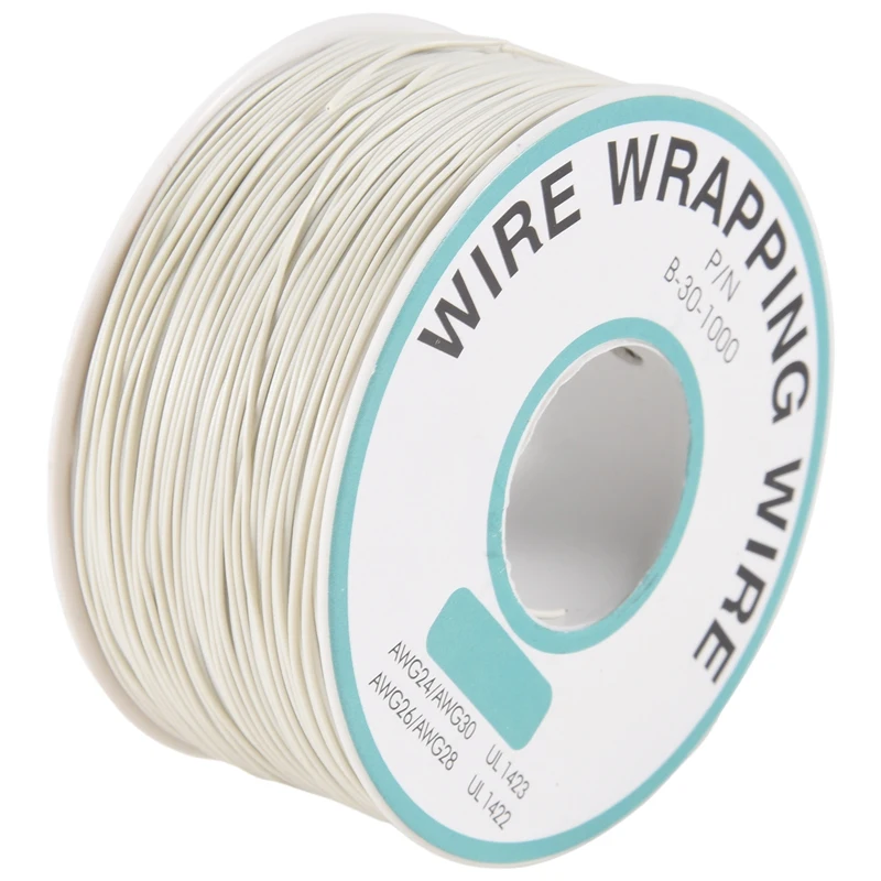 305M White PVC Coated Tin Plated Copper Wire Wire-Wrapping 30AWG Cable Roll
305M White PVC Coated Tin Plated Copper Wire Wire-Wrapping 30AWG Cable Roll