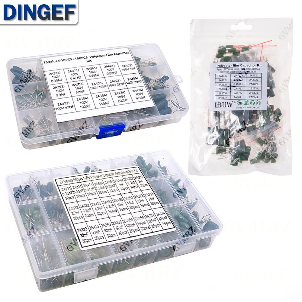 КОМПЛЕКТ конденсаторов из полиэфирной пленки 330PF 470PF 560PF 102 222 472 103 223 333 473 104 1NF 2.2NF 10NF 22NF 47NF 100NF 0.1UF 102 222 472
КОМПЛЕКТ конденсаторов из полиэфирной пленки 330PF 470PF 560PF 102 222 472 103 223 333 473 104 1NF 2.2NF 10NF 22NF 47NF 100NF 0.1UF 102 222 472