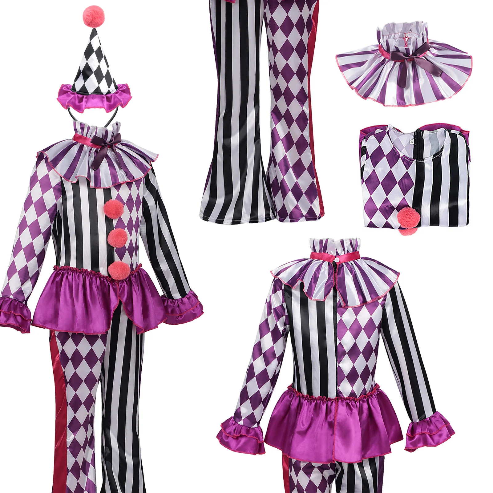 Fantasia Circu Magician Clown Cosplay Clothing Cartoon Stage Disfraz Costume Teen Fantasy Halloween Carnival Party Clothes
Fantasia Circu Magician Clown Cosplay Clothing Cartoon Stage Disfraz Costume Teen Fantasy Halloween Carnival Party Clothes