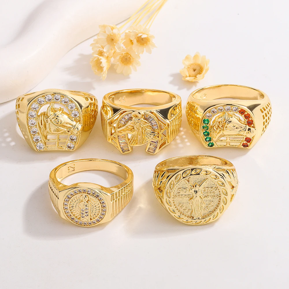 Ruixi Fashion New Personality Animal Horse Head Statue of Liberty 50 Pesos St. Jude Zircon Hip Hop Ring Suitable for Party Gifts
Ruixi Fashion New Personality Animal Horse Head Statue of Liberty 50 Pesos St. Jude Zircon Hip Hop Ring Suitable for Party Gifts