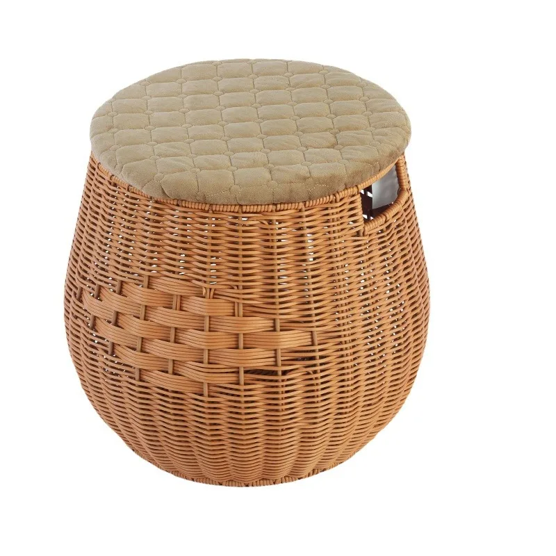 Storage basket, seat stool, living room home casual shoe changing stool, large round handmade imitation rattan, new Chinese
Storage basket, seat stool, living room home casual shoe changing stool, large round handmade imitation rattan, new Chinese