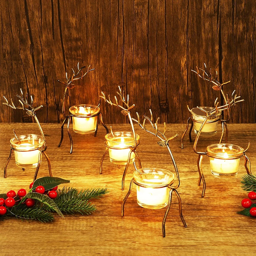 Metal Reindeer Tea Light Candle Holders 6.9 inch Christmas Candle Holder Christmas Reindeer Decoration for Table Elk Candlestick
Metal Reindeer Tea Light Candle Holders 6.9 inch Christmas Candle Holder Christmas Reindeer Decoration for Table Elk Candlestick
