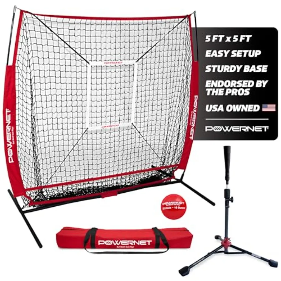 Baseball Net Bundle, 5x5 Travel Net With Softball Accessories for Hitting, Pitching, Training Equipment, Weighted Ball, Tee
Baseball Net Bundle, 5x5 Travel Net With Softball Accessories for Hitting, Pitching, Training Equipment, Weighted Ball, Tee
