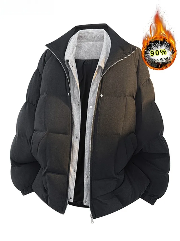 Мужская утепленная пуховая куртка большого размера с воротником-стойкой, теплая верхняя одежда, модный дизайн, защита от холода, объемный крой
Мужская утепленная пуховая куртка большого размера с воротником-стойкой, теплая верхняя одежда, модный дизайн, защита от холода, объемный крой